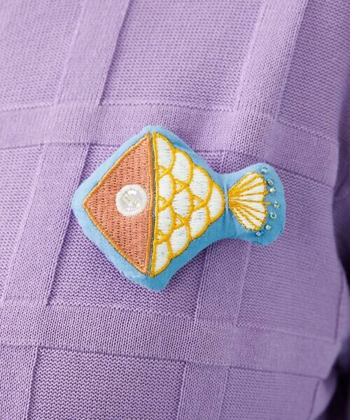 Jocomomola / ホコモモラ カーディガン・ボレロ | Pez nandador お魚ブローチカーディガン | 詳細15