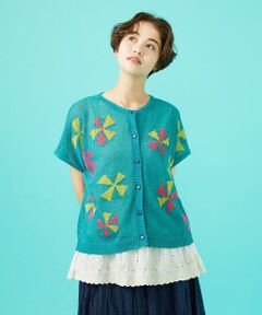 Jocomomola / ホコモモラ カーディガン・ボレロ | Bailar 和紙混フレンチスリーブカーディガン