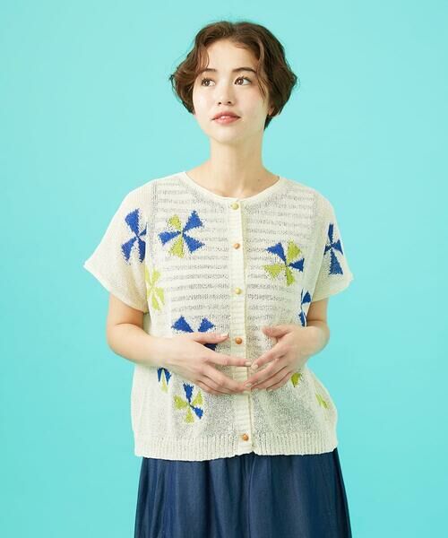 Jocomomola / ホコモモラ カーディガン・ボレロ | Bailar 和紙混フレンチスリーブカーディガン | 詳細1
