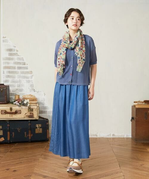 Jocomomola / ホコモモラ マフラー・ショール・スヌード・ストール | フラワープリントプリーツストール | 詳細9