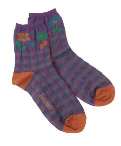 Jocomomola / ホコモモラ その他小物 | フラワーモチーフチェックソックス