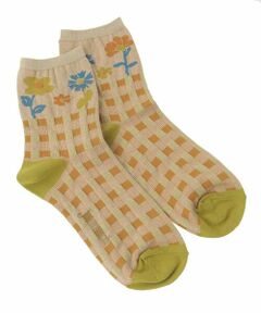 Jocomomola / ホコモモラ その他小物 | フラワーモチーフチェックソックス