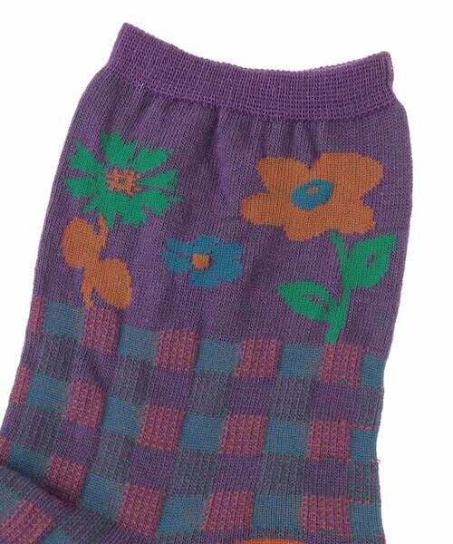 Jocomomola / ホコモモラ その他小物 | フラワーモチーフチェックソックス | 詳細2