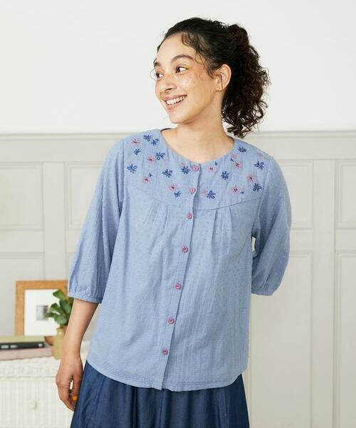 Jocomomola / ホコモモラ シャツ・ブラウス | Nadar entre flores フラワー刺繍ブラウス | 詳細2