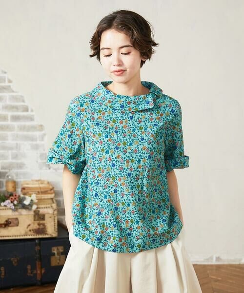 Jocomomola / ホコモモラ シャツ・ブラウス | Calle del Almendro ロールカラープリントブラウス | 詳細9