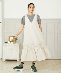 Jocomomola / ホコモモラ ロング・マキシ丈ワンピース | Monotono フラワーモチーフジャンパースカート