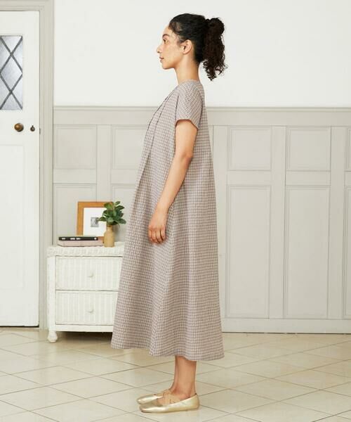 Jocomomola / ホコモモラ ロング・マキシ丈ワンピース | Chiquito チェックフレンチスリーブワンピース | 詳細1