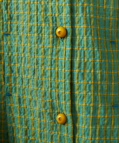 Jocomomola / ホコモモラ ロング・マキシ丈ワンピース | Chiquito チェックフレンチスリーブワンピース | 詳細11