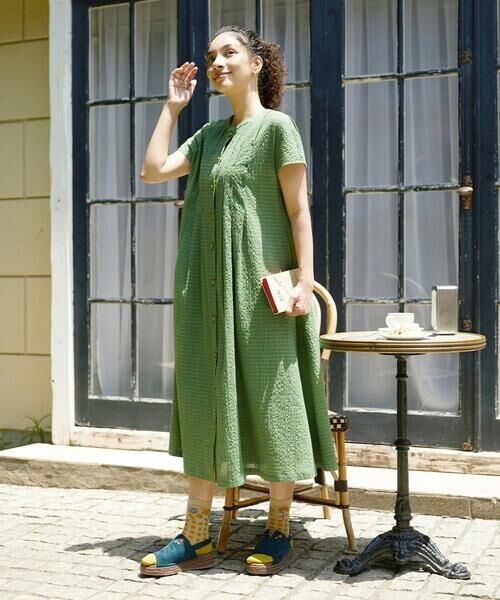 Jocomomola / ホコモモラ ロング・マキシ丈ワンピース | Chiquito チェックフレンチスリーブワンピース | 詳細14