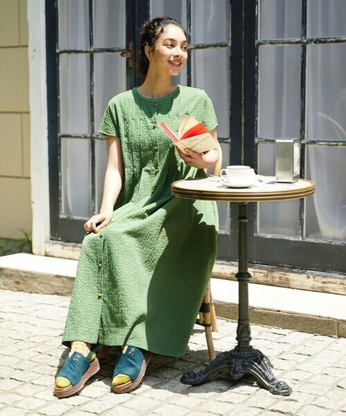 Jocomomola / ホコモモラ ロング・マキシ丈ワンピース | Chiquito チェックフレンチスリーブワンピース | 詳細15