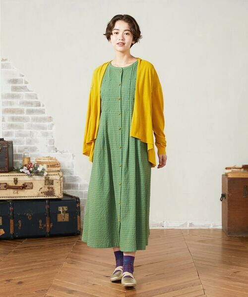 Jocomomola / ホコモモラ ロング・マキシ丈ワンピース | Chiquito チェックフレンチスリーブワンピース | 詳細16