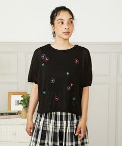 Jocomomola / ホコモモラ ニット・セーター | Brisa フラワー刺繍シアーニット