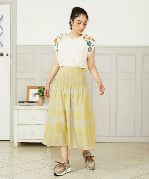 Jocomomola / ホコモモラ カットソー | Escala floral フラワー刺繍パフスリーブTシャツ | 詳細8