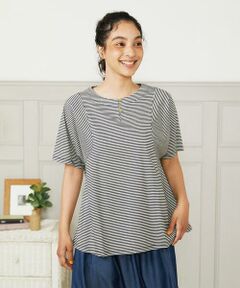 Jocomomola / ホコモモラ カットソー | 【接触冷感】Una ola ボーダージャカードカットソー