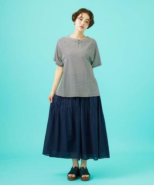 Jocomomola / ホコモモラ カットソー | 【接触冷感】Una ola ボーダージャカードカットソー | 詳細12