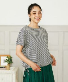 Jocomomola / ホコモモラ カットソー | 【接触冷感】Una ola ボーダージャカードドロストカットソー