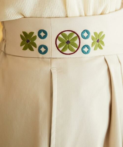 Jocomomola / ホコモモラ その他パンツ | Monotono フラワー刺繍ワイドパンツ | 詳細13