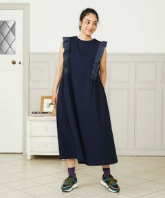 Jocomomola / ホコモモラ ロング・マキシ丈ワンピース | Hiedra 刺繍フリル付きノースリーブワンピース