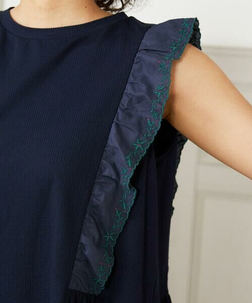 Jocomomola / ホコモモラ ロング・マキシ丈ワンピース | Hiedra 刺繍フリル付きノースリーブワンピース | 詳細4