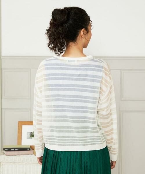 Jocomomola / ホコモモラ カーディガン・ボレロ | Brisa シアーボーダーカーディガン | 詳細2