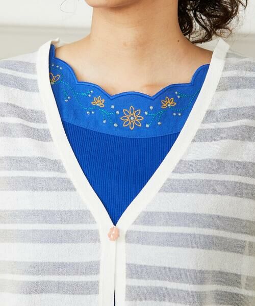 Jocomomola / ホコモモラ カーディガン・ボレロ | Brisa シアーボーダーカーディガン | 詳細3