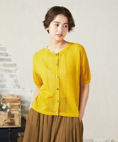 Jocomomola / ホコモモラ カーディガン・ボレロ | 【接触冷感】シアークルーネックカーディガン