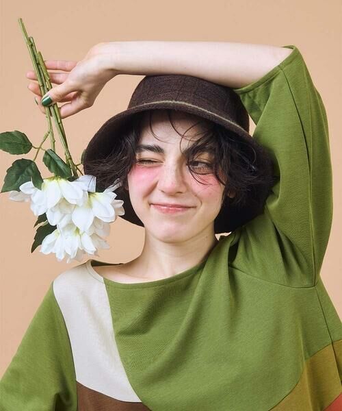 Jocomomola / ホコモモラ キャップ | ニット格子柄ハット | 詳細9