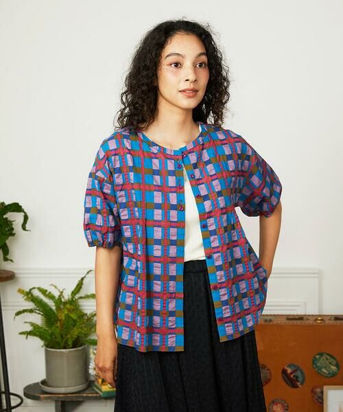 Jocomomola / ホコモモラ シャツ・ブラウス | Laberinto リップルチェックブラウス | 詳細12
