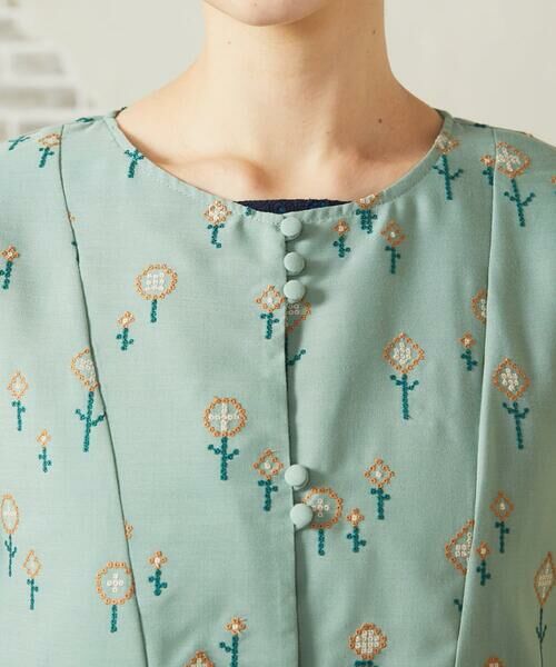 Jocomomola / ホコモモラ シャツ・ブラウス | Escaleras de flores フラワー総刺繍ブラウス | 詳細4