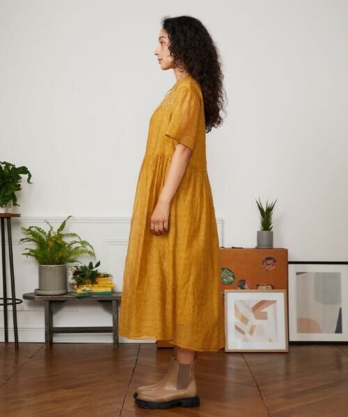 Jocomomola / ホコモモラ ロング・マキシ丈ワンピース | Azahar コード刺繍入りコットンシルクワンピース | 詳細1