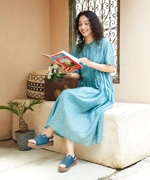 Jocomomola / ホコモモラ ロング・マキシ丈ワンピース | Azahar コード刺繍入りコットンシルクワンピース | 詳細12