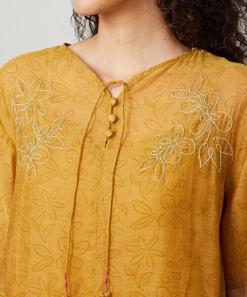 Jocomomola / ホコモモラ ロング・マキシ丈ワンピース | Azahar コード刺繍入りコットンシルクワンピース | 詳細3