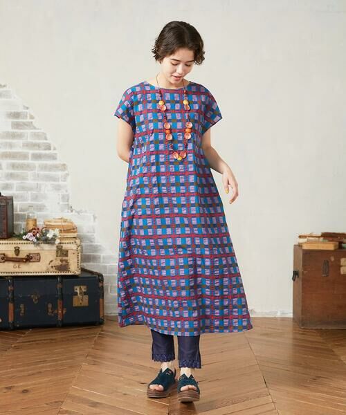 Jocomomola / ホコモモラ ロング・マキシ丈ワンピース | Laberinto リップルチェックワンピース | 詳細10