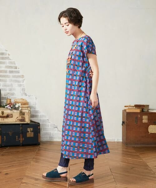 Jocomomola / ホコモモラ ロング・マキシ丈ワンピース | Laberinto リップルチェックワンピース | 詳細11