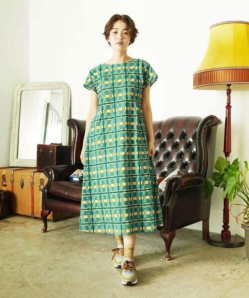 Jocomomola / ホコモモラ ロング・マキシ丈ワンピース | Laberinto リップルチェックワンピース | 詳細15
