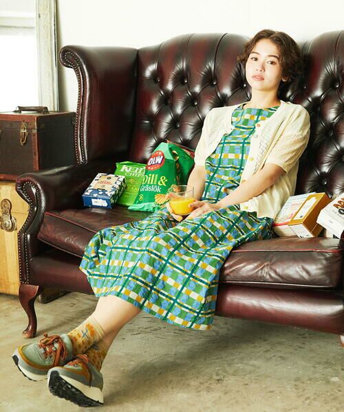 Jocomomola / ホコモモラ ロング・マキシ丈ワンピース | Laberinto リップルチェックワンピース | 詳細18