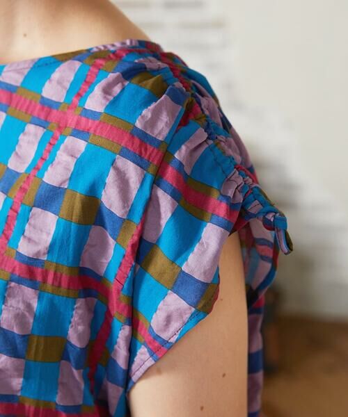 Jocomomola / ホコモモラ ロング・マキシ丈ワンピース | Laberinto リップルチェックワンピース | 詳細5