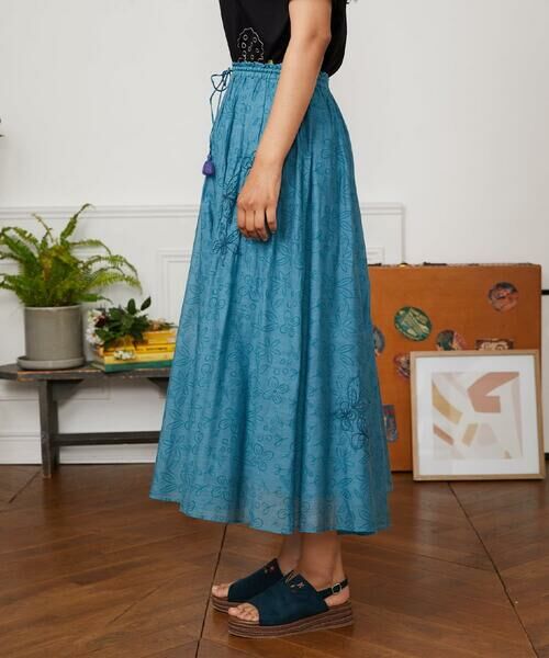 Jocomomola / ホコモモラ ロング・マキシ丈スカート | Azahar  コード刺繍入りコットンシルクスカート | 詳細1