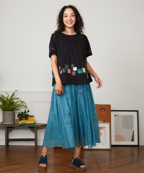 Jocomomola / ホコモモラ ロング・マキシ丈スカート | Azahar  コード刺繍入りコットンシルクスカート | 詳細8