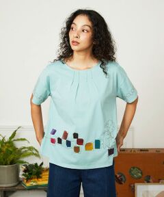 Jocomomola / ホコモモラ カットソー | 【接触冷感】Puerta de sol クラフト刺繍カットソー