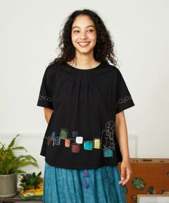 Jocomomola / ホコモモラ カットソー | 【接触冷感】Puerta de sol クラフト刺繍カットソー