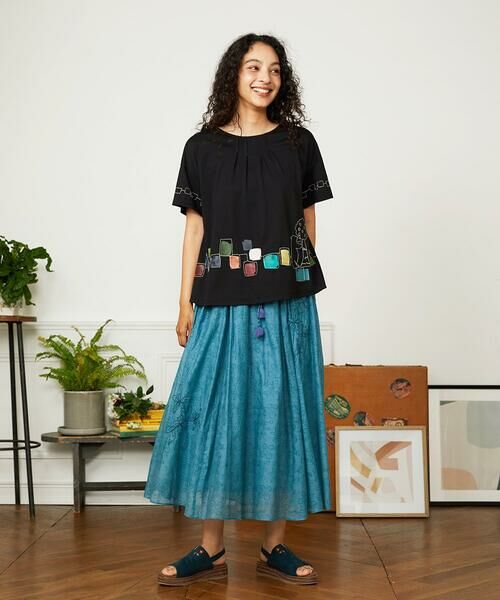 Jocomomola / ホコモモラ カットソー | 【接触冷感】Puerta de sol クラフト刺繍カットソー | 詳細9