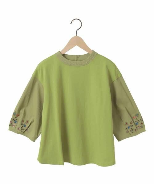 Jocomomola / ホコモモラ カットソー | フラワー刺繍ドッキングカットソー | 詳細14