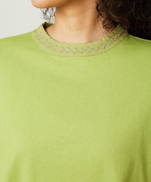 Jocomomola / ホコモモラ カットソー | フラワー刺繍ドッキングカットソー | 詳細3