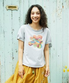 Jocomomola / ホコモモラ カットソー | 【接触冷感】フラワー発泡プリントTシャツ
