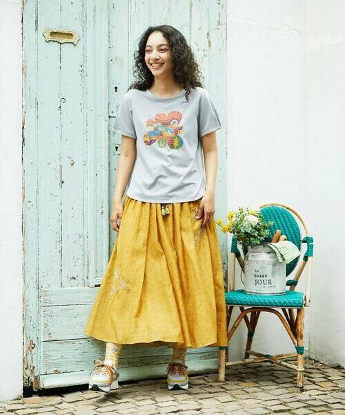 Jocomomola / ホコモモラ カットソー | 【接触冷感】フラワー発泡プリントTシャツ | 詳細12