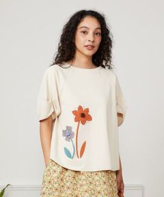 Jocomomola / ホコモモラ カットソー | Jardines フラワーモチーフクラフトカットソー