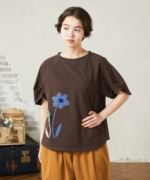 Jocomomola / ホコモモラ カットソー | Jardines フラワーモチーフクラフトカットソー | 詳細1