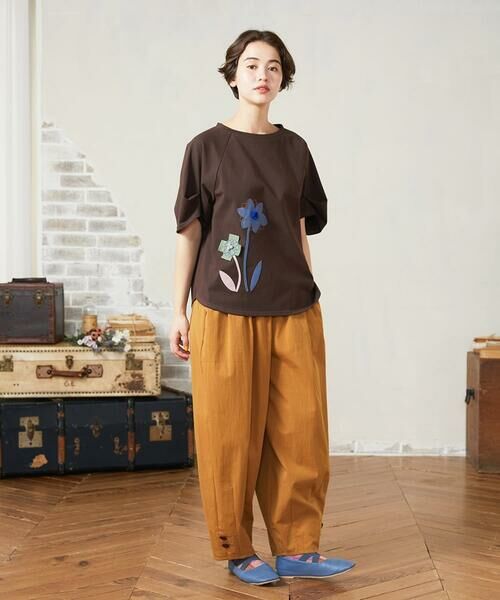 Jocomomola / ホコモモラ カットソー | Jardines フラワーモチーフクラフトカットソー | 詳細9