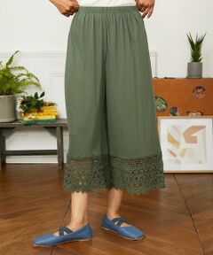 Jocomomola / ホコモモラ その他パンツ | 天竺レースペチコートパンツ